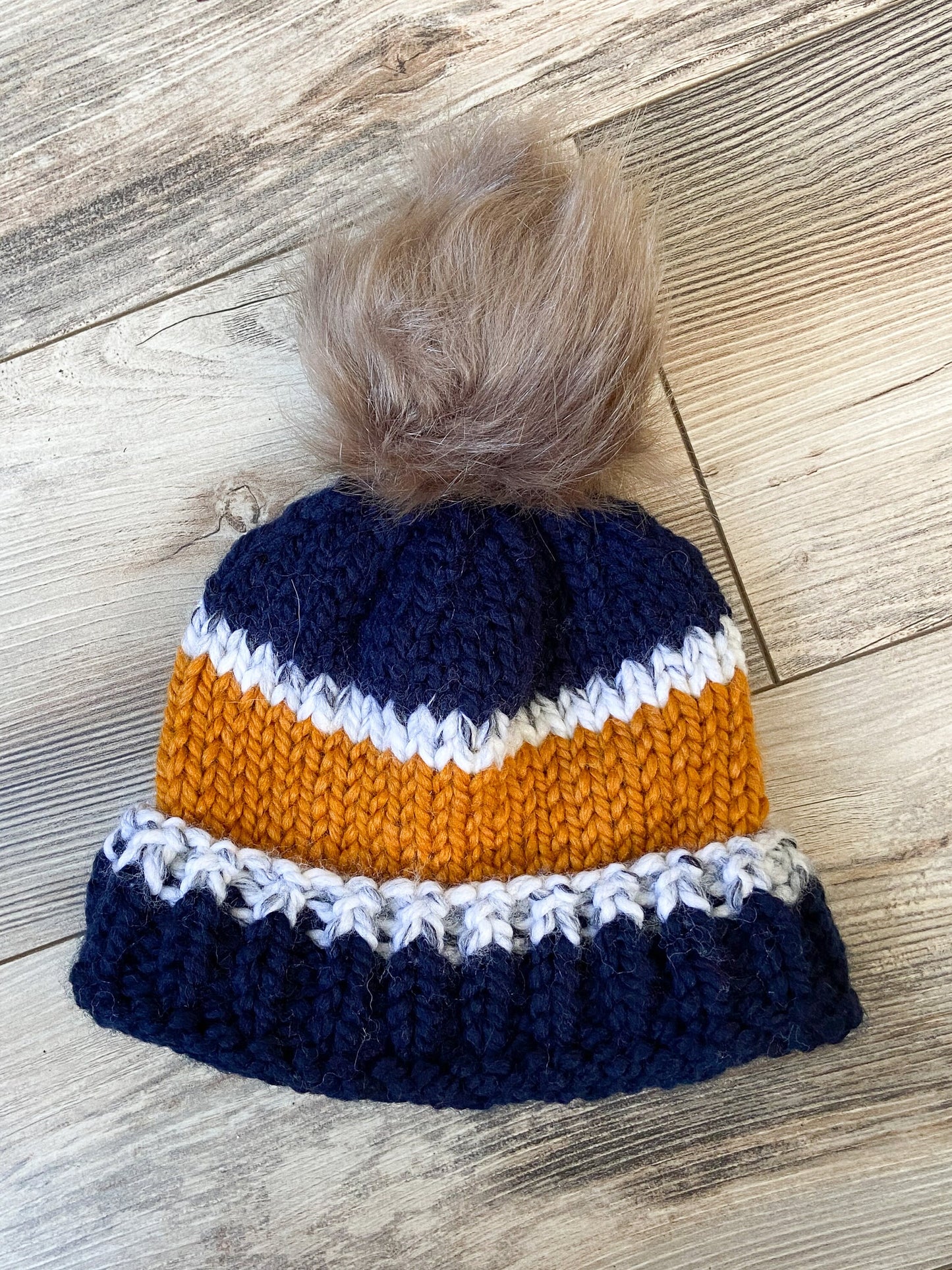 University of Michigan colors college beanie-READY TO SHIP
