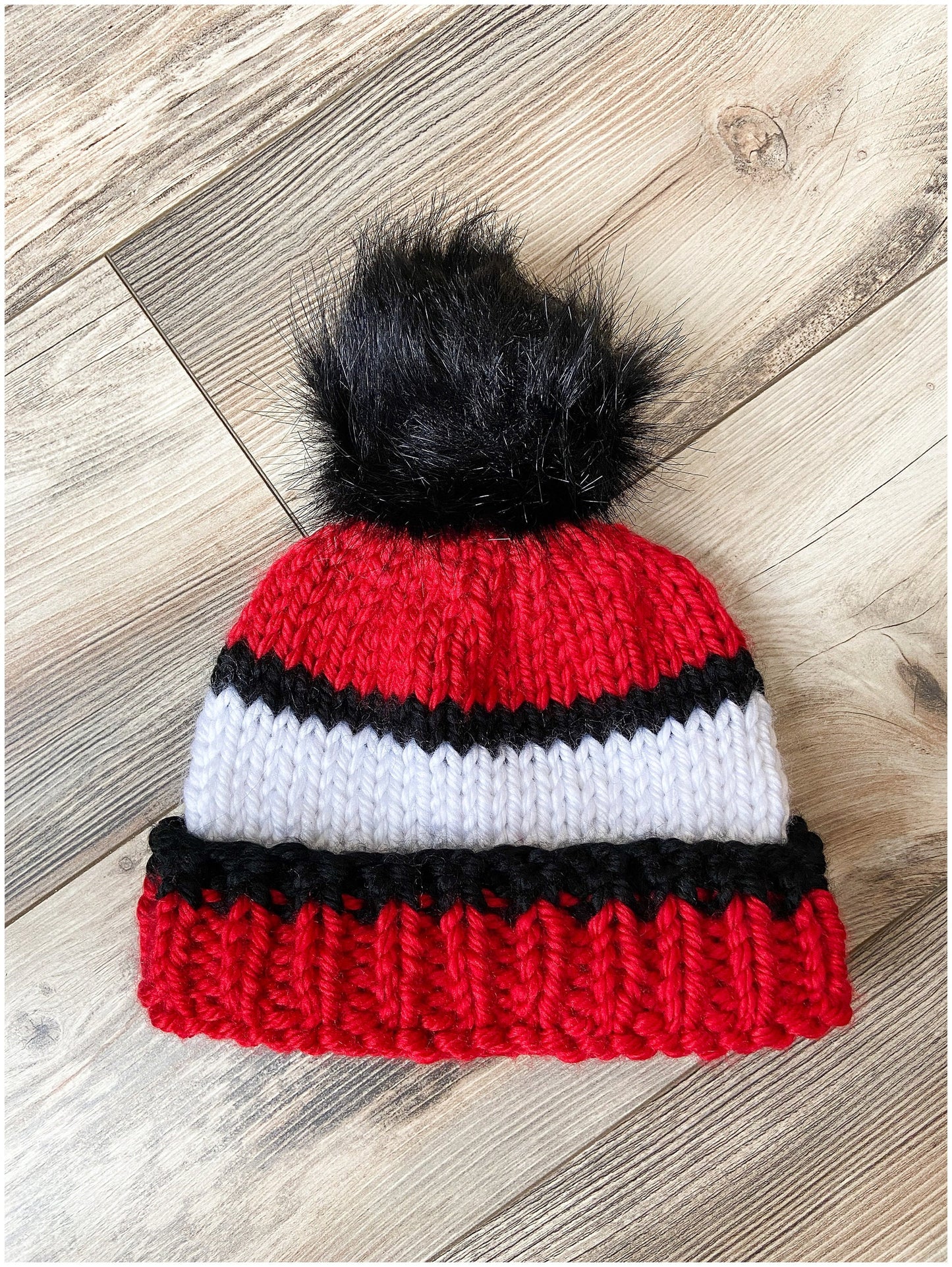 Ball State University hat -red and white school colors beanie