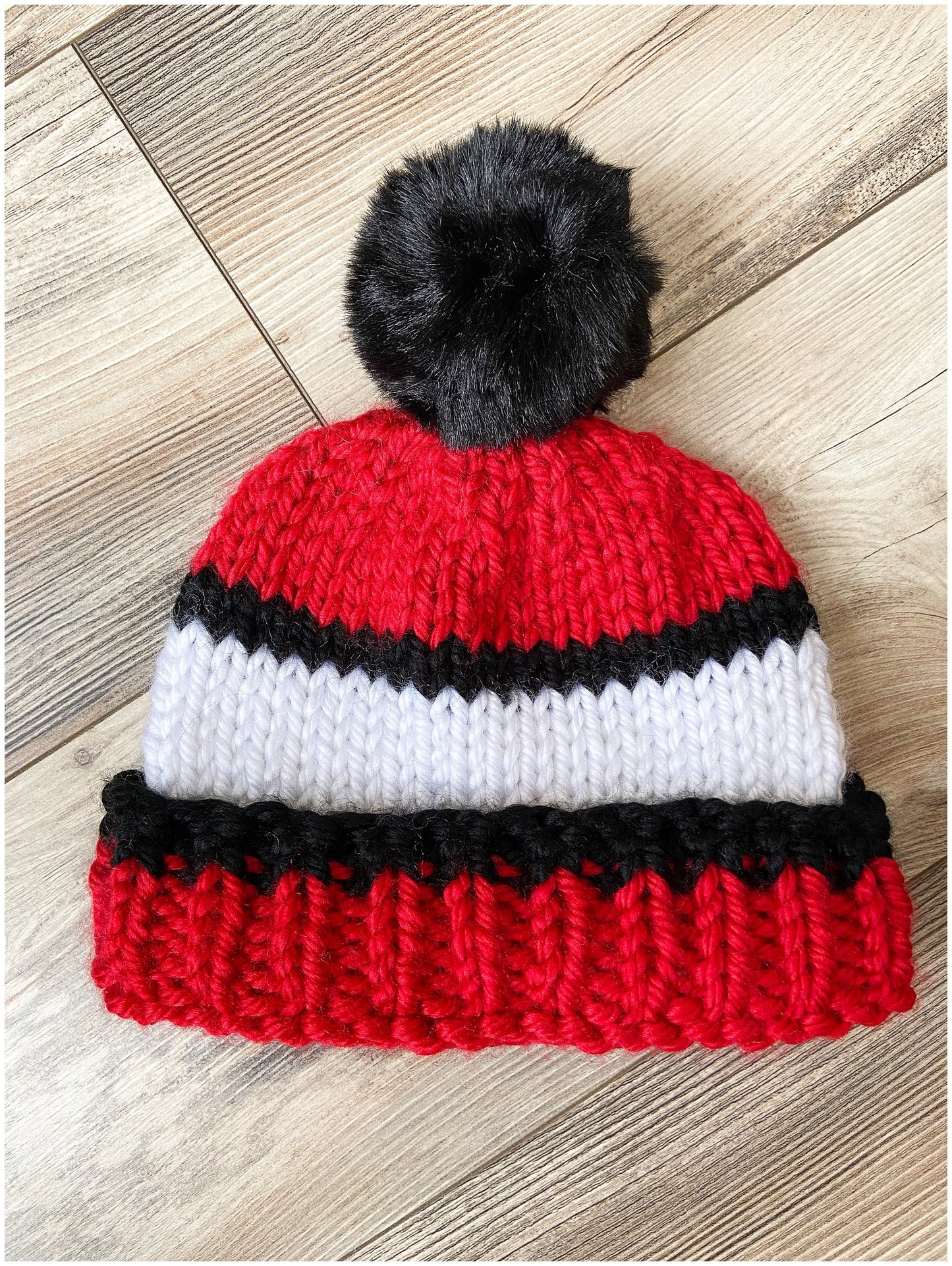 Ball State University hat -red and white school colors beanie