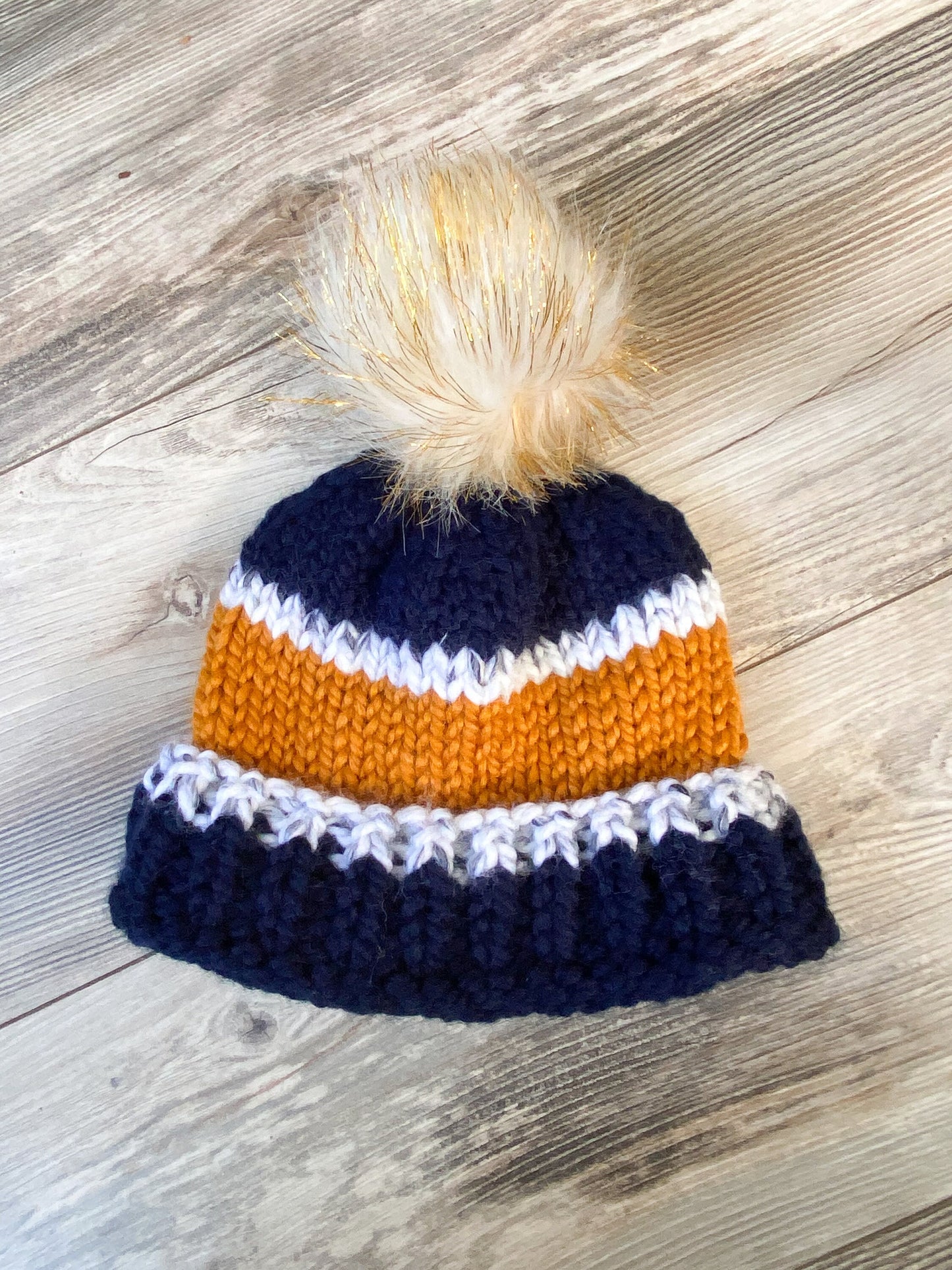 University of Michigan colors college beanie-READY TO SHIP