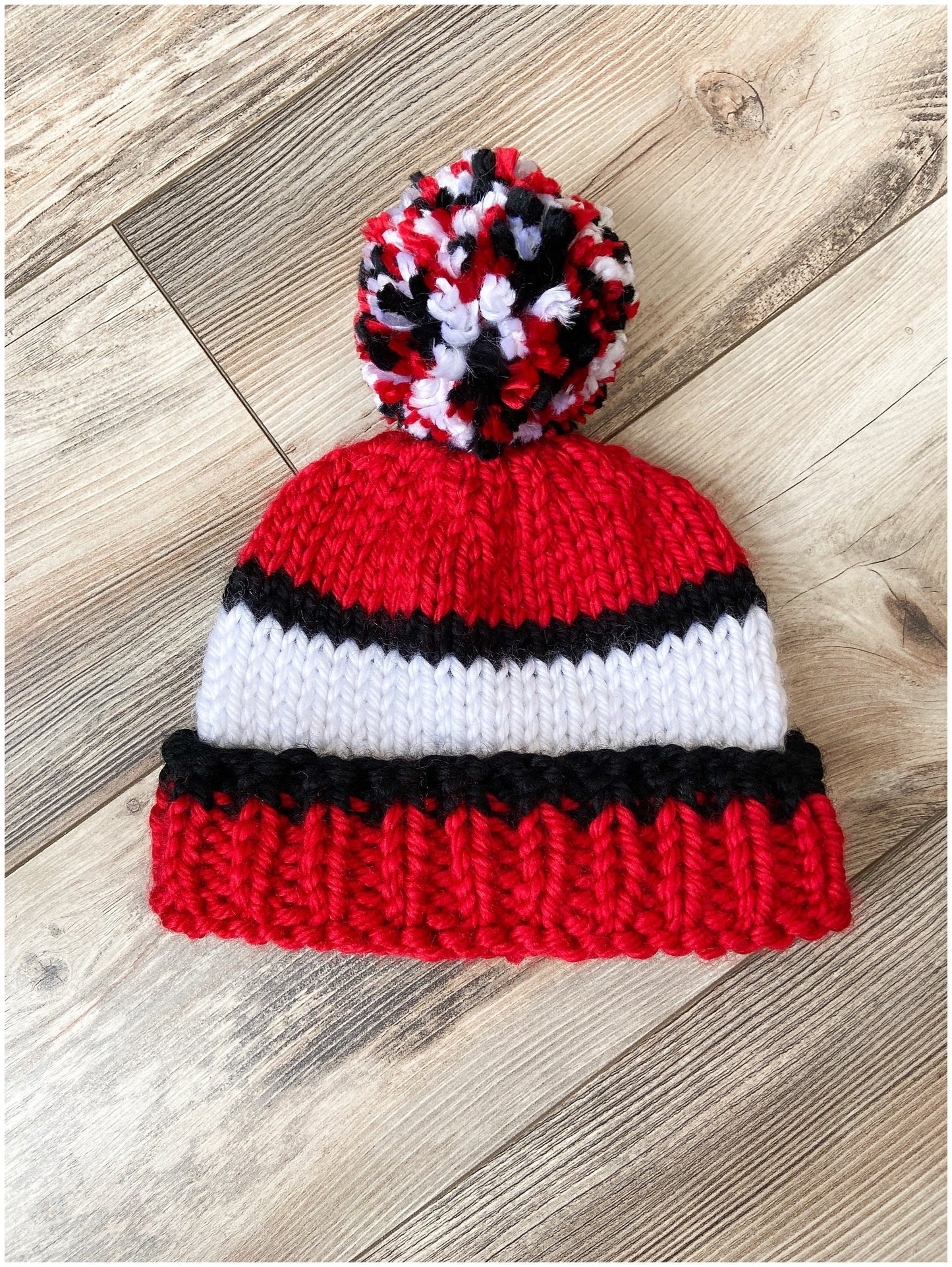 Ball State University hat -red and white school colors beanie