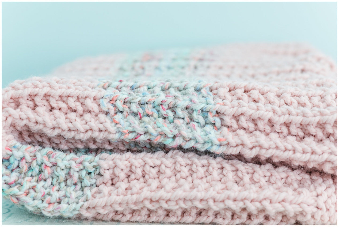 Fluffy Rib knit blanket knitting pattern; easy pattern for beginning knitters