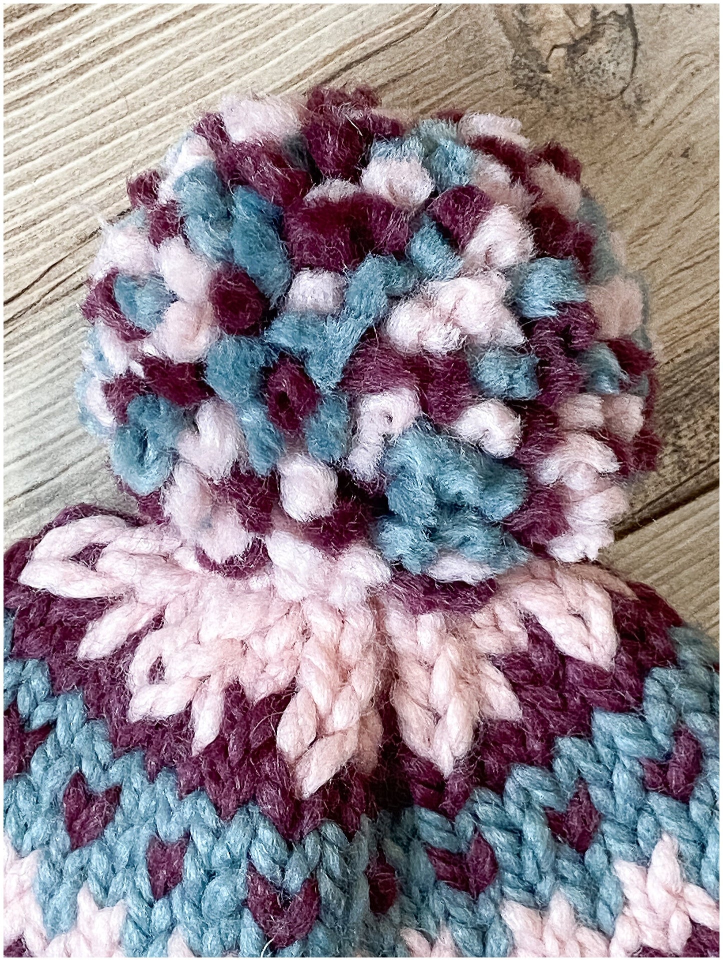 Little girl fair isle hat, youth size fair isle hat in colors of pink, plum and succulent