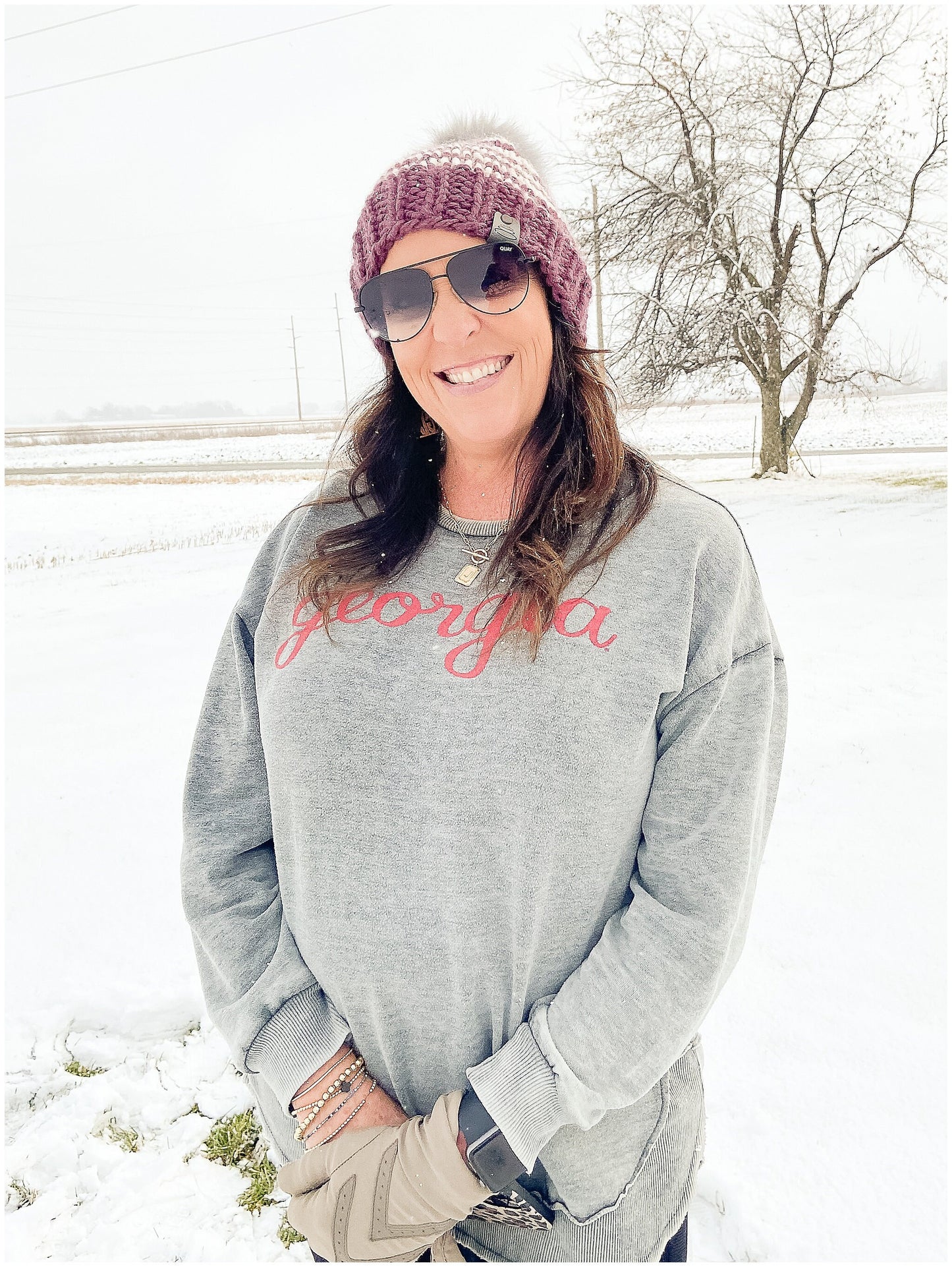 Customizable Striped winter hat | Blue and Cream women's hat | Men's wool hat | Baby/youth hat