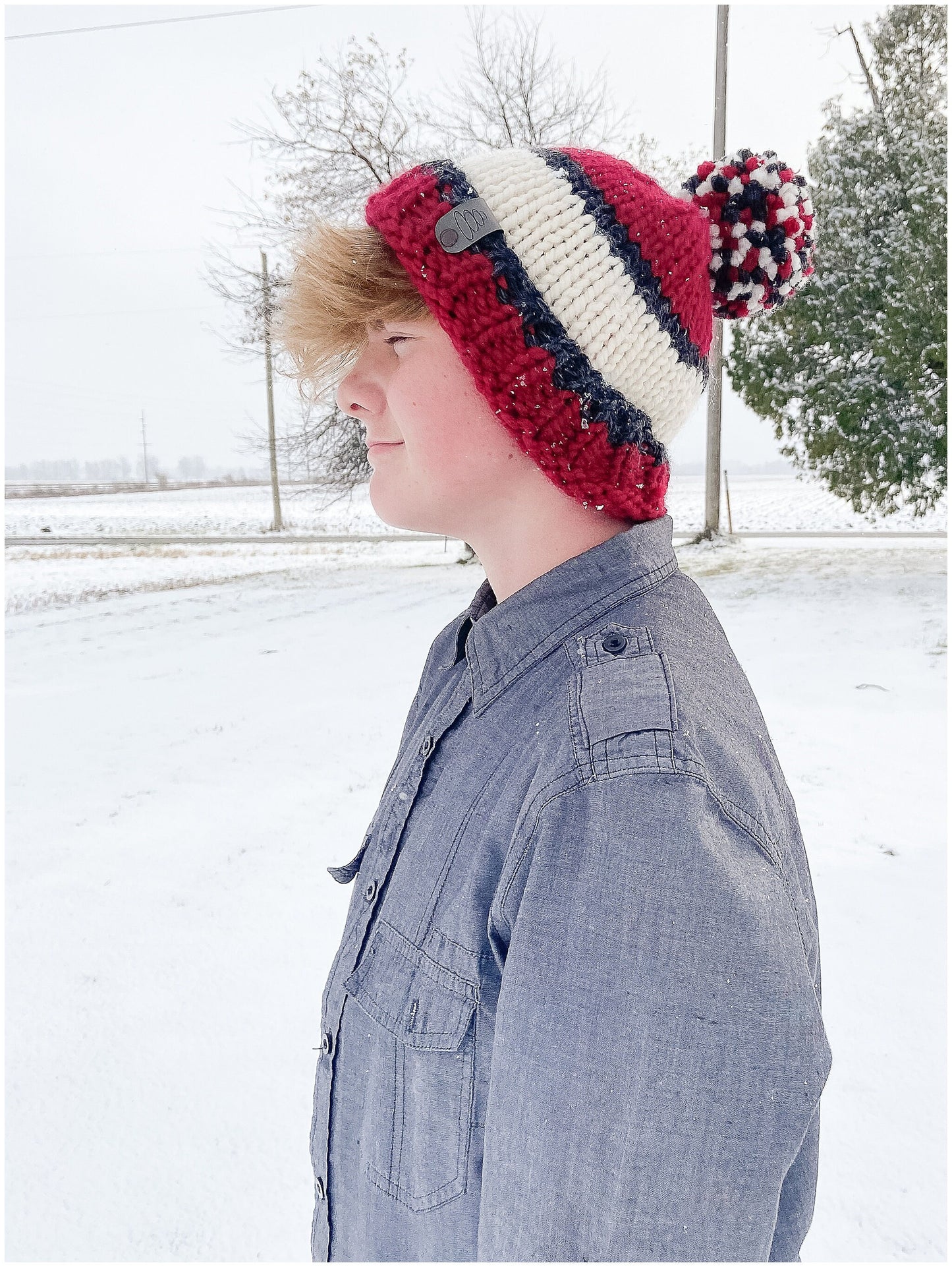 IU cream and crimson colors college beanie-Ready to ship! | Indiana University hat
