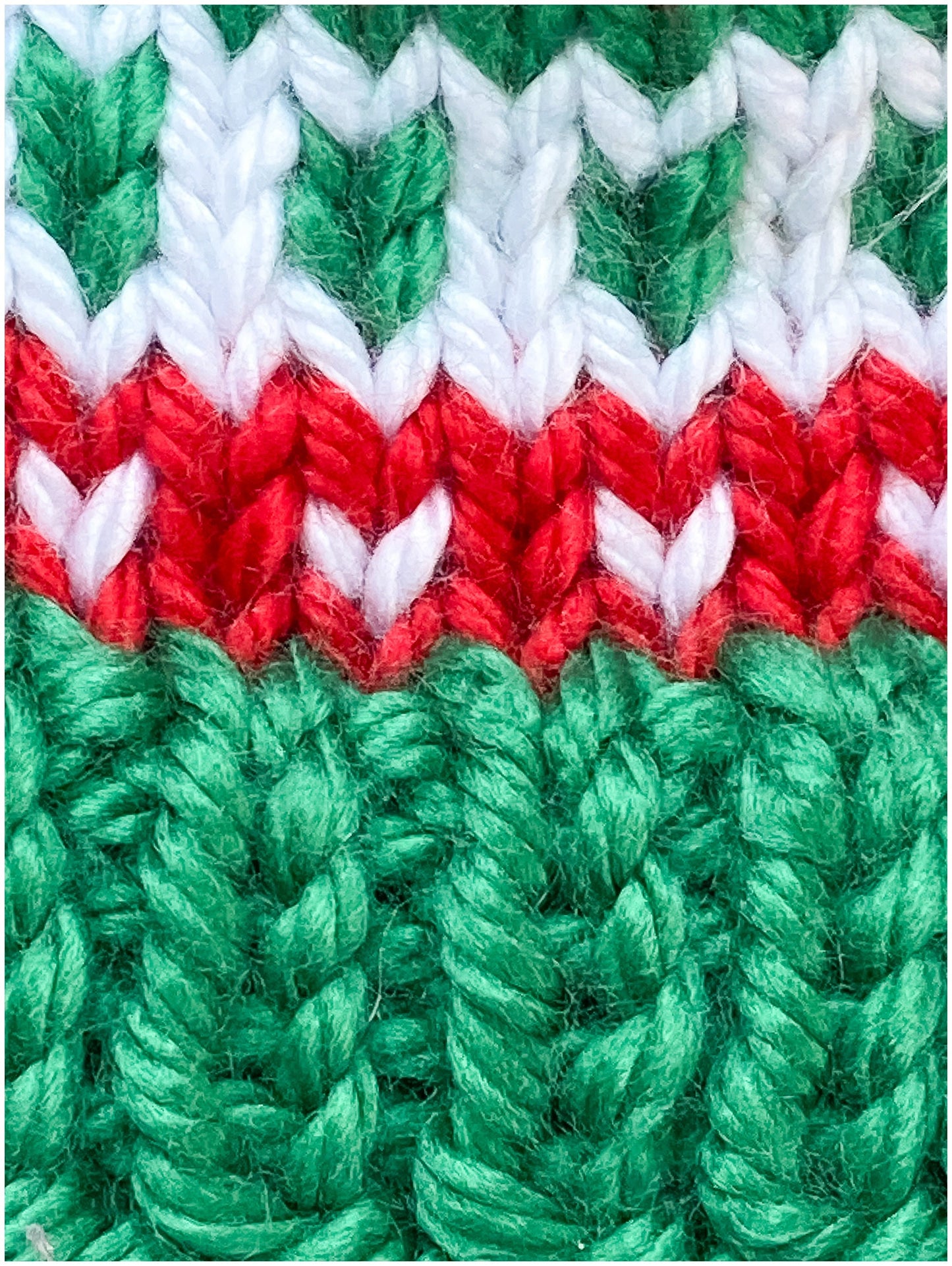 Fair Isle Christmas hat - children's size red white and green Christmas beanie