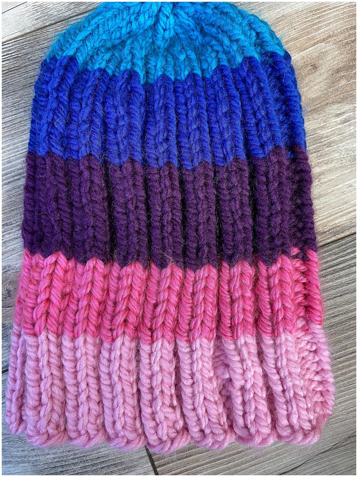 Pink multi-colored striped hat| READY TO SHIP