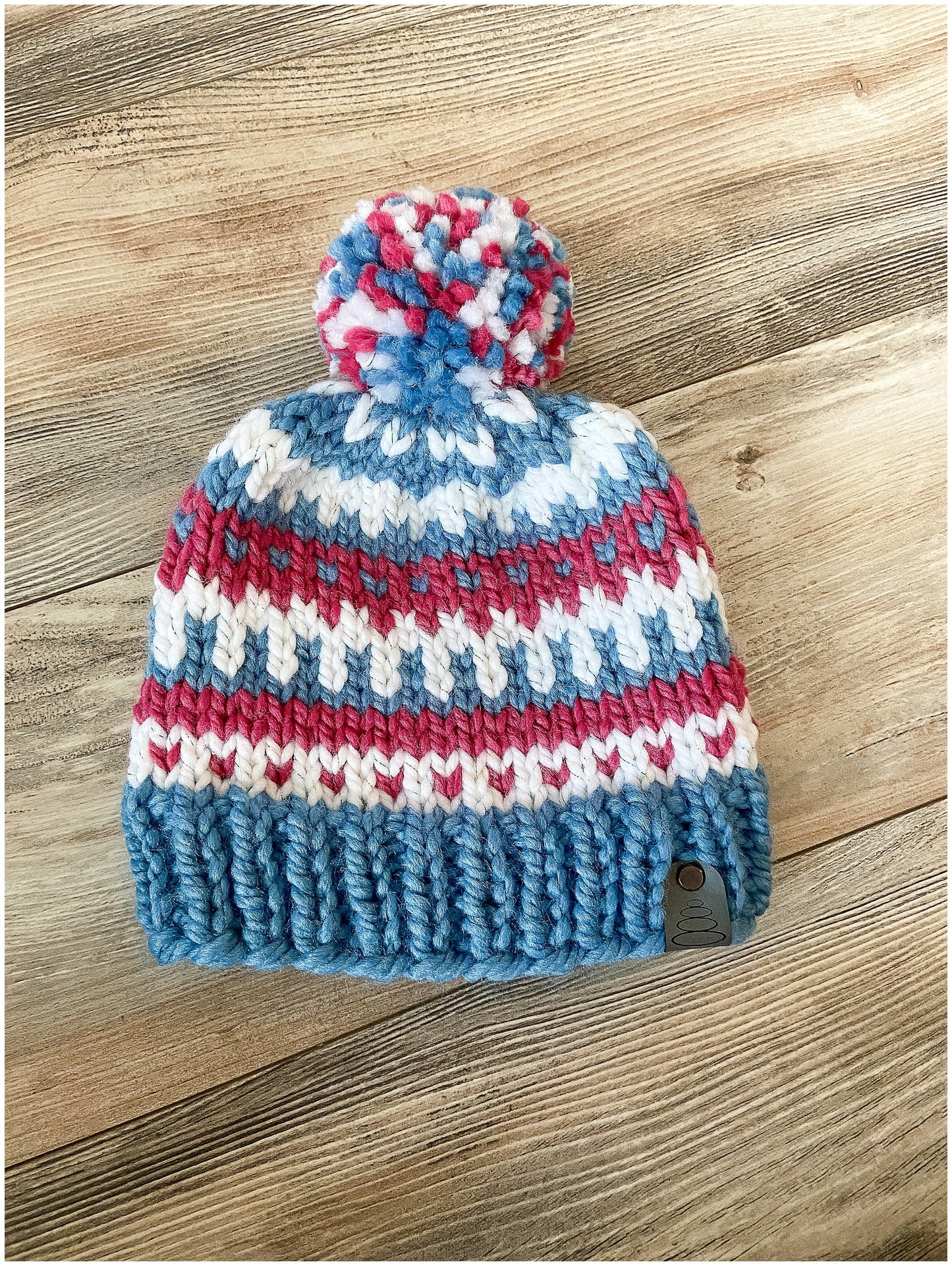Mommy and me coordinating hand-knit wool blend winter hat set