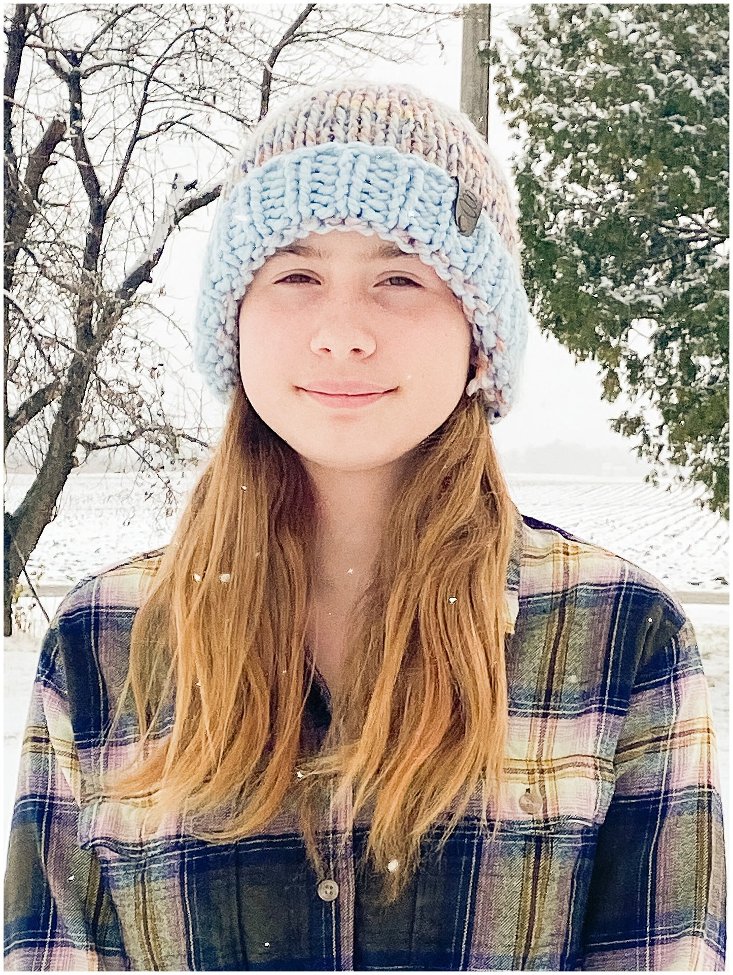 Whimsical fun two-tone beanie in pastel colors a great teen girl gift