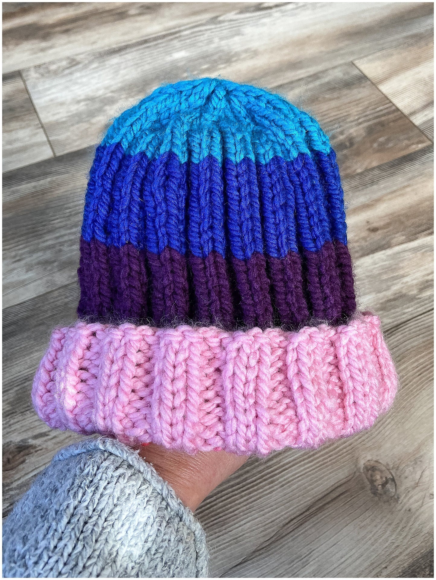 Pink multi-colored striped hat| READY TO SHIP