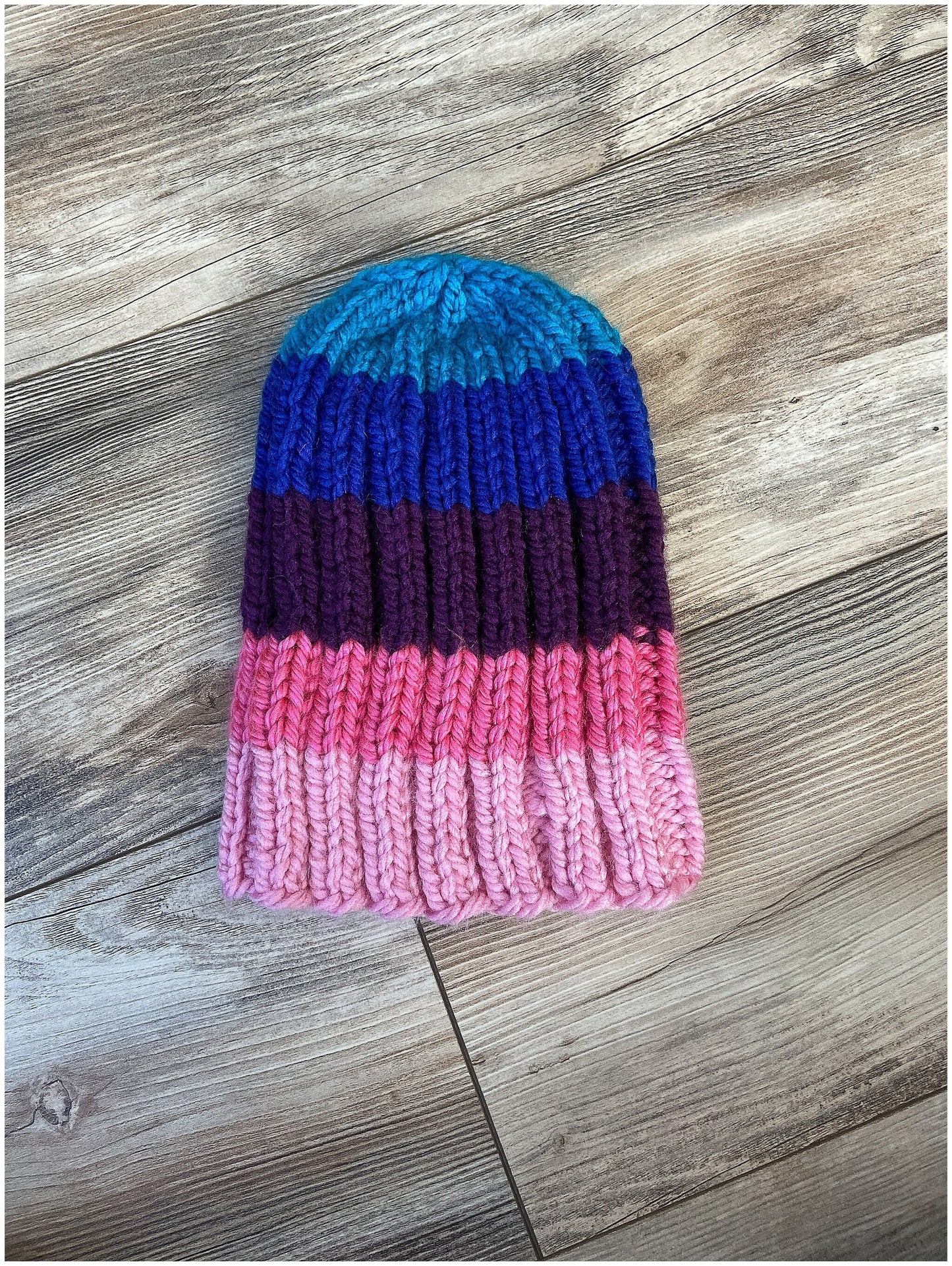 Pink multi-colored striped hat| READY TO SHIP