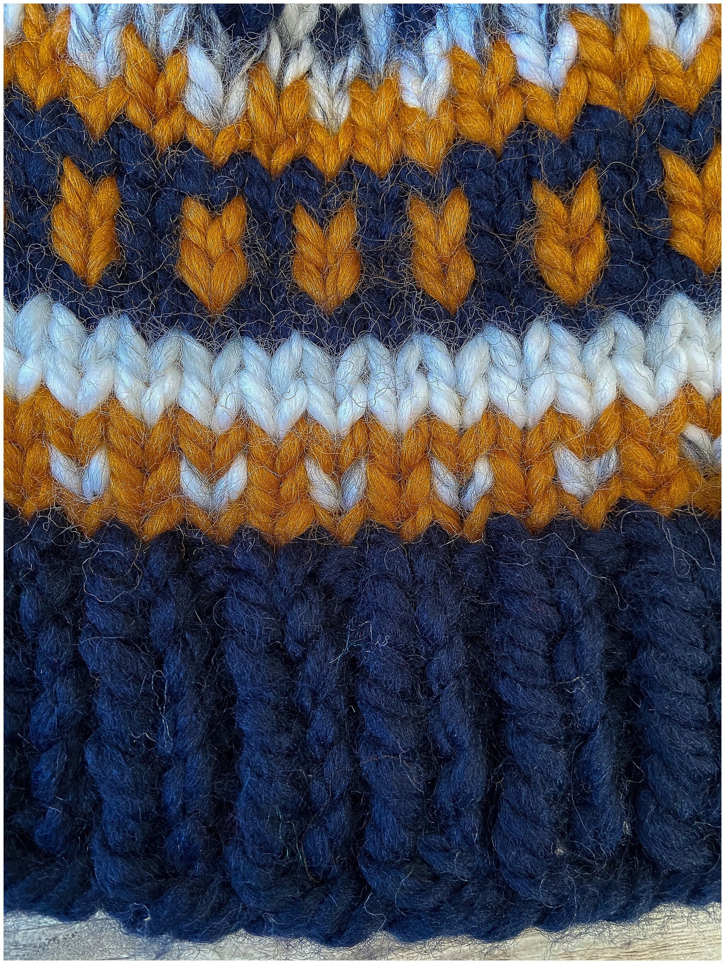 Fair Isle-University of Michigan colors college beanie-READY TO SHIP