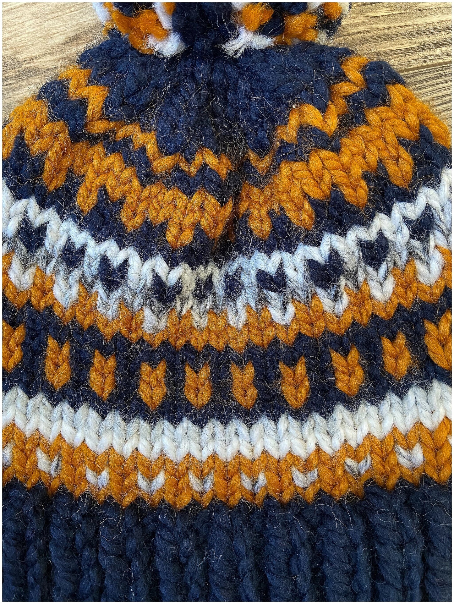 Fair Isle-University of Michigan colors college beanie-READY TO SHIP