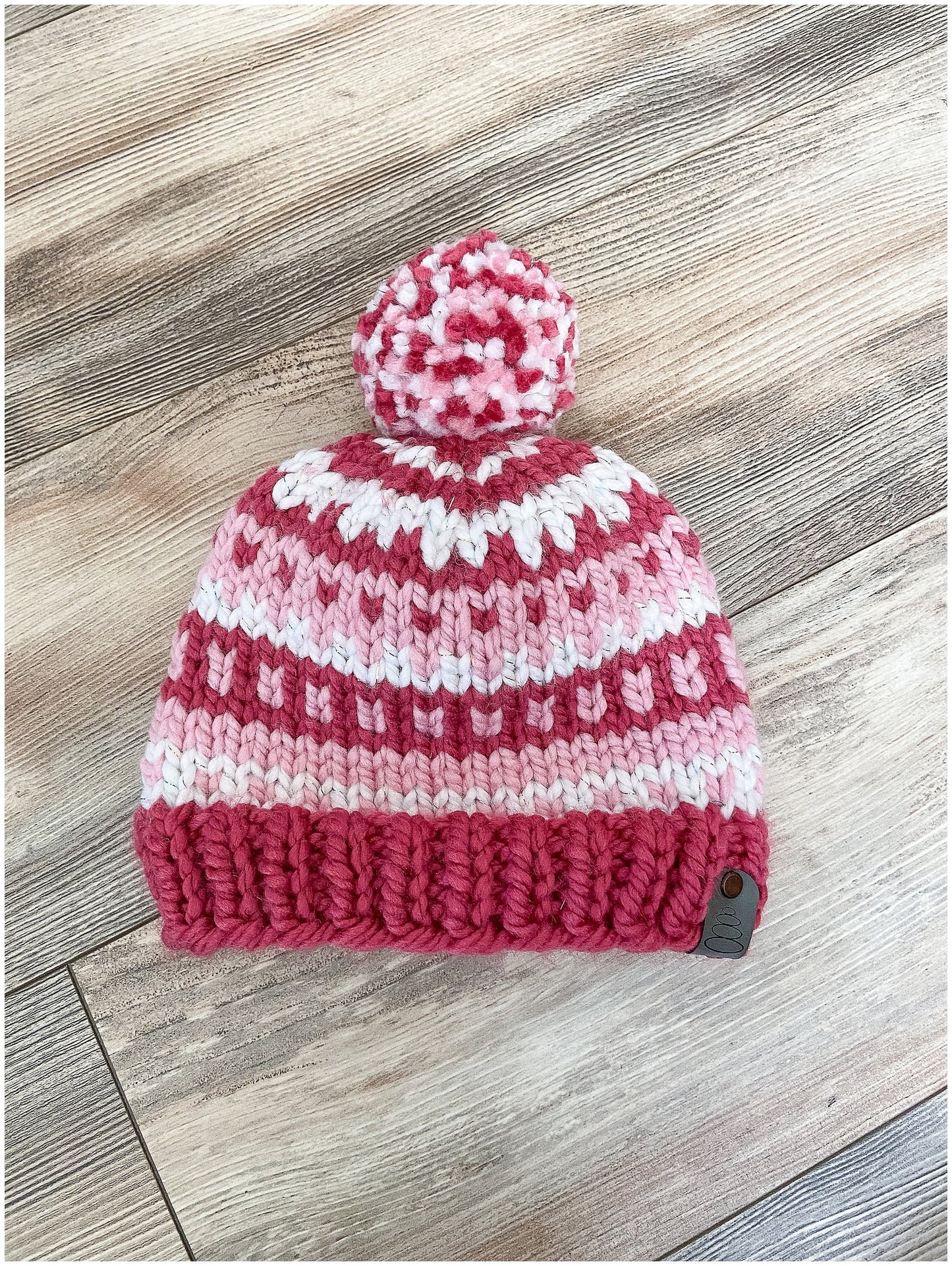Mommy and me coordinating hand-knit wool blend winter hat set