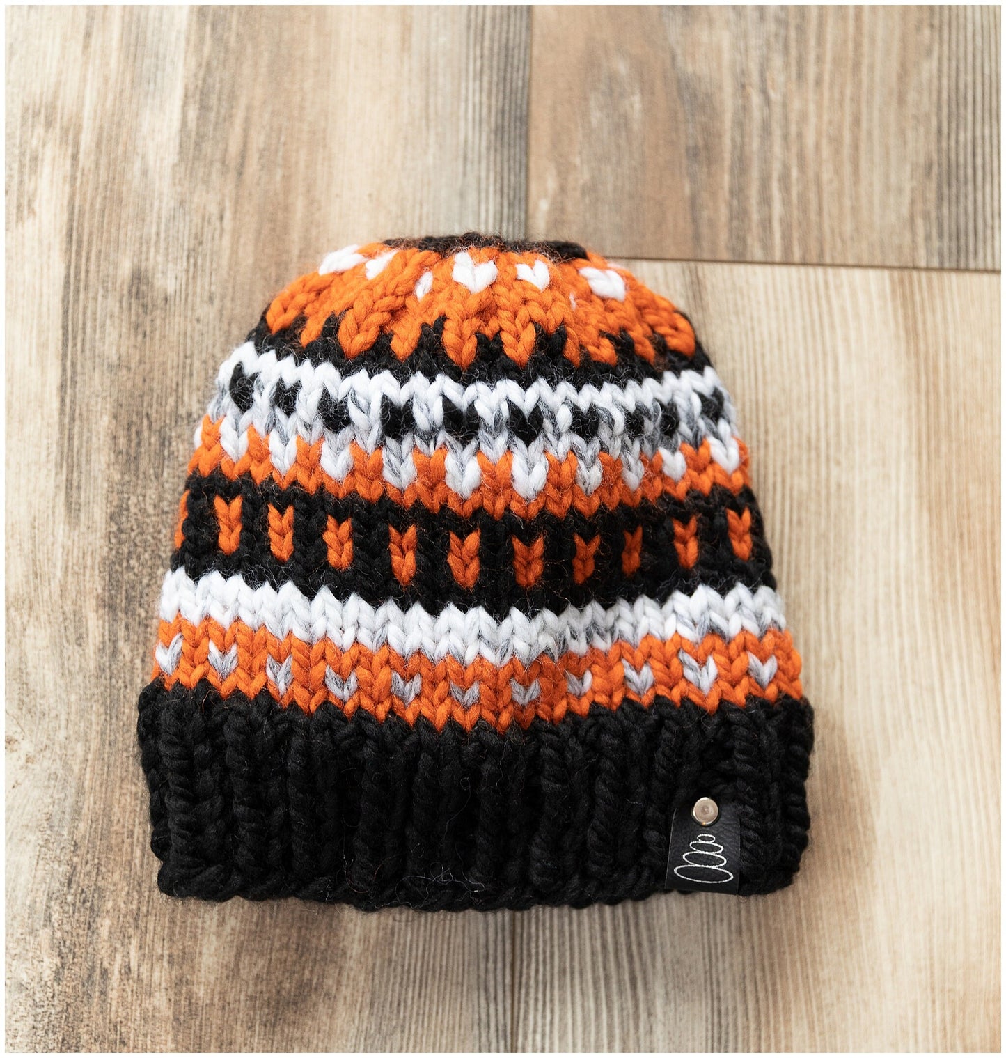 Cincinnati Bengals Hat; Bengal’s team colors beanie- Adult large- READY TO SHIP