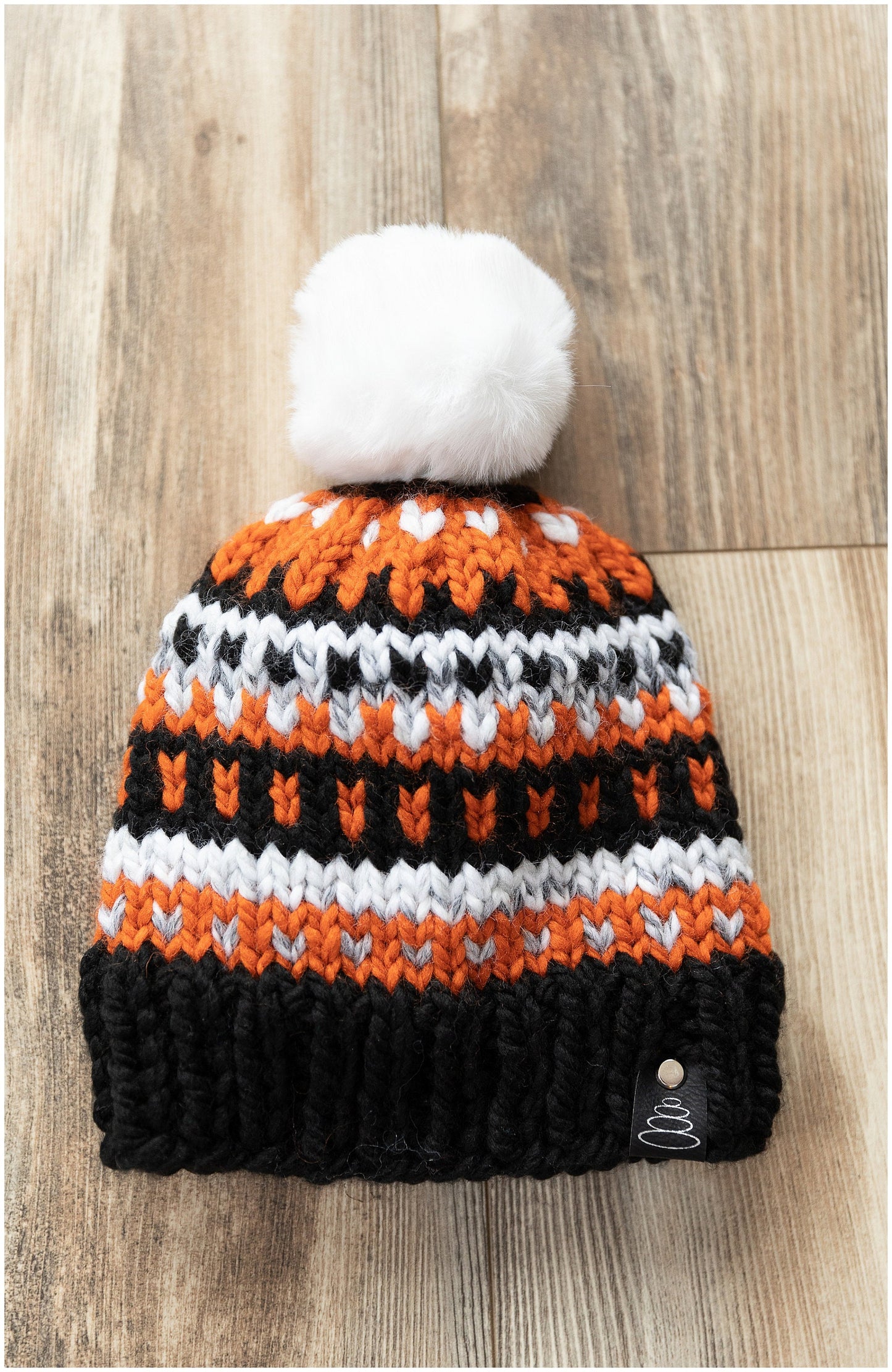Cincinnati Bengals Hat; Bengal’s team colors beanie- Adult large- READY TO SHIP