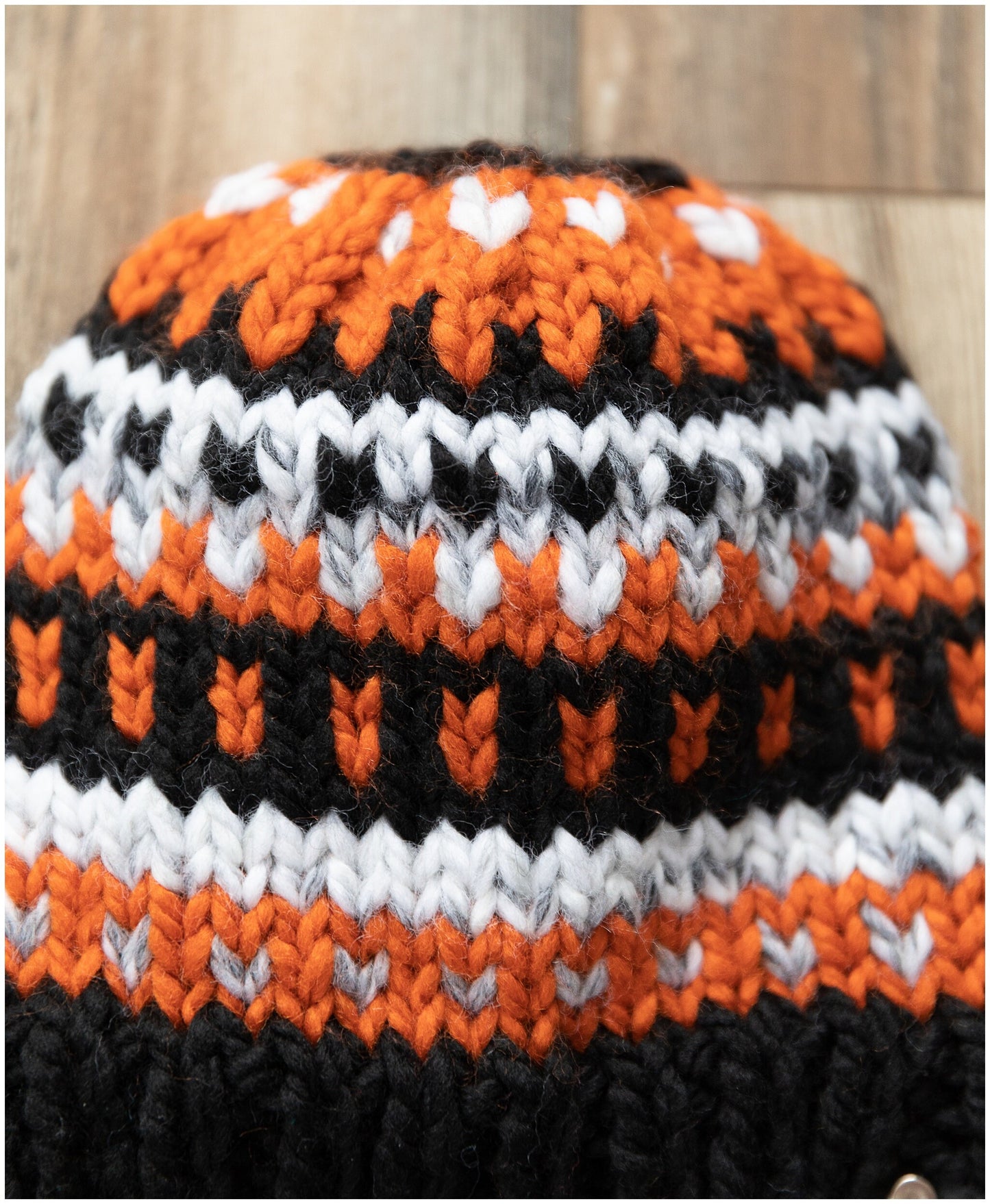 Cincinnati Bengals Hat; Bengal’s team colors beanie- Adult large- READY TO SHIP