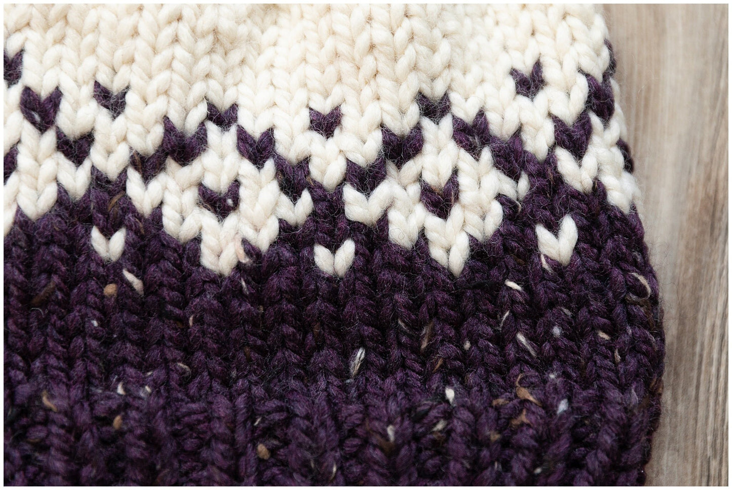 Fair isle ski hat made in diamond fair isle pattern
