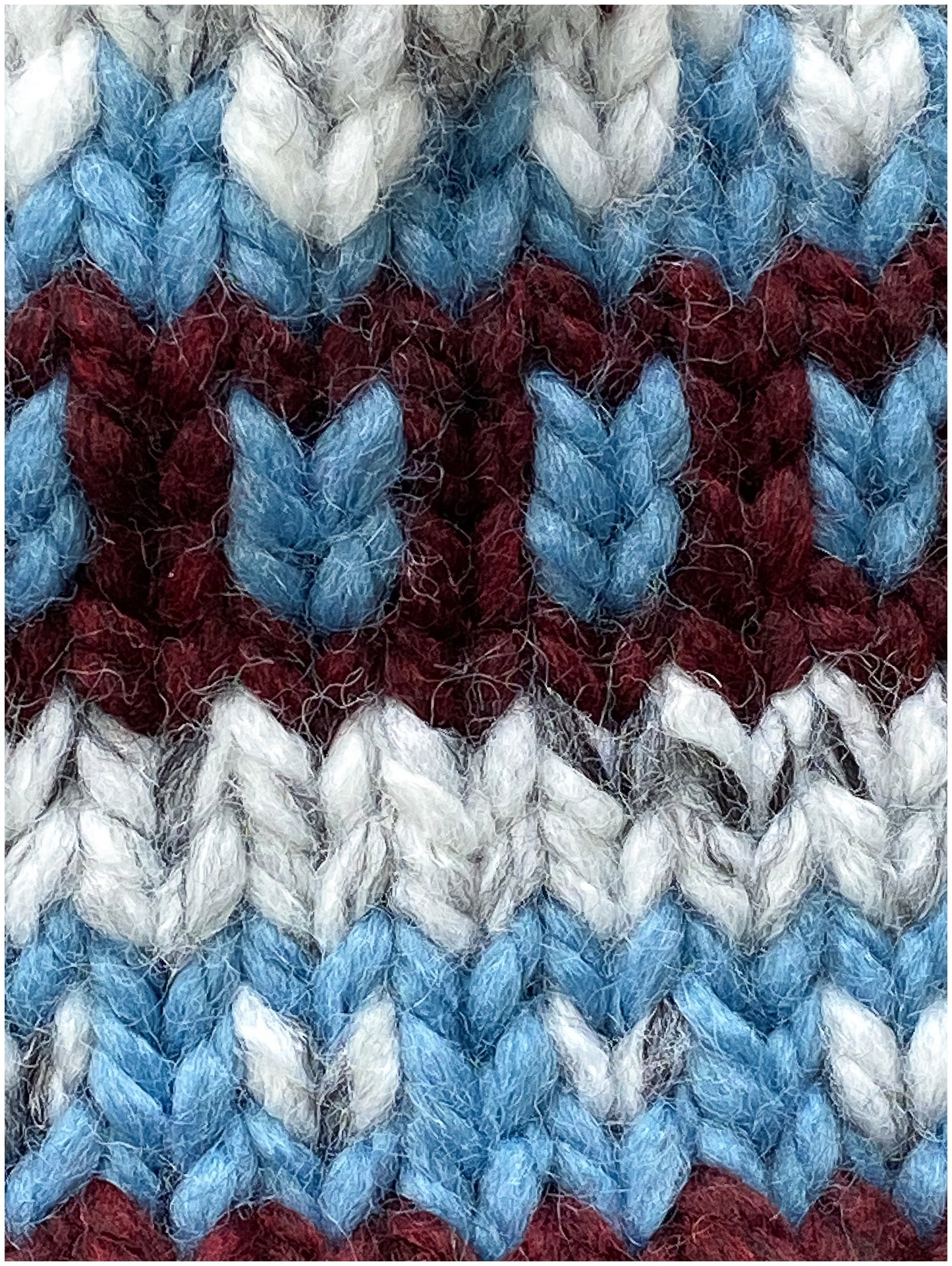 Colorado Avalanche colors Fair Isle Hat