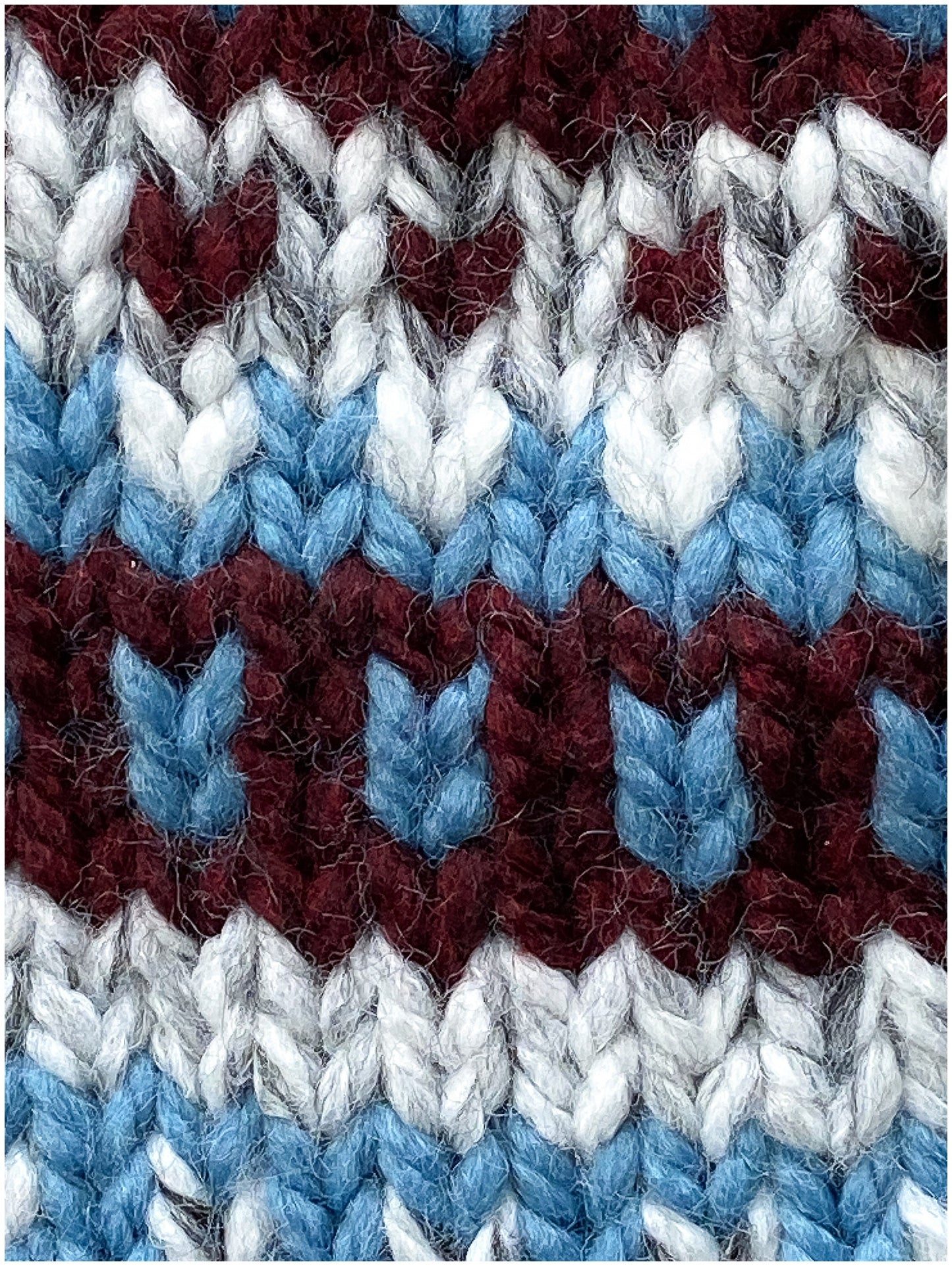 Colorado Avalanche colors Fair Isle Hat