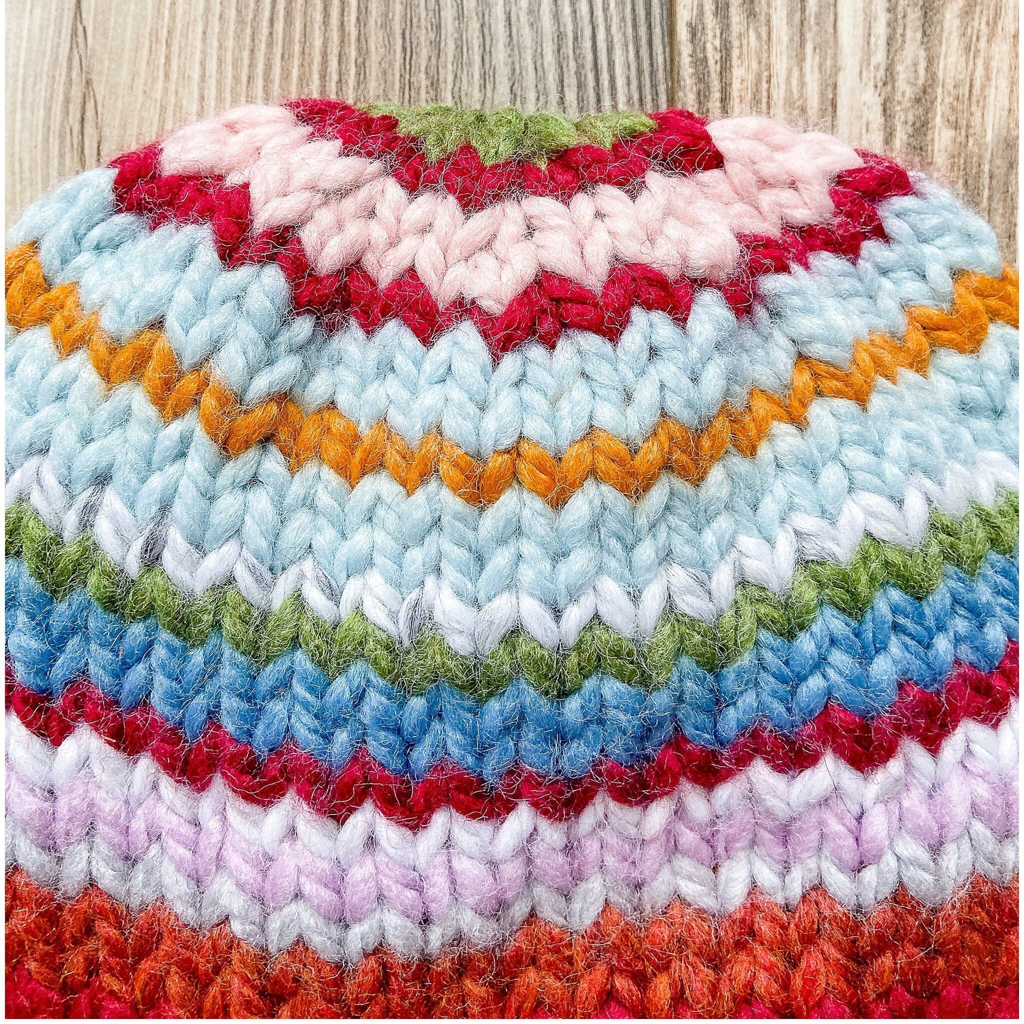 Rainbow Multi-color striped hat; READY TO SHIP