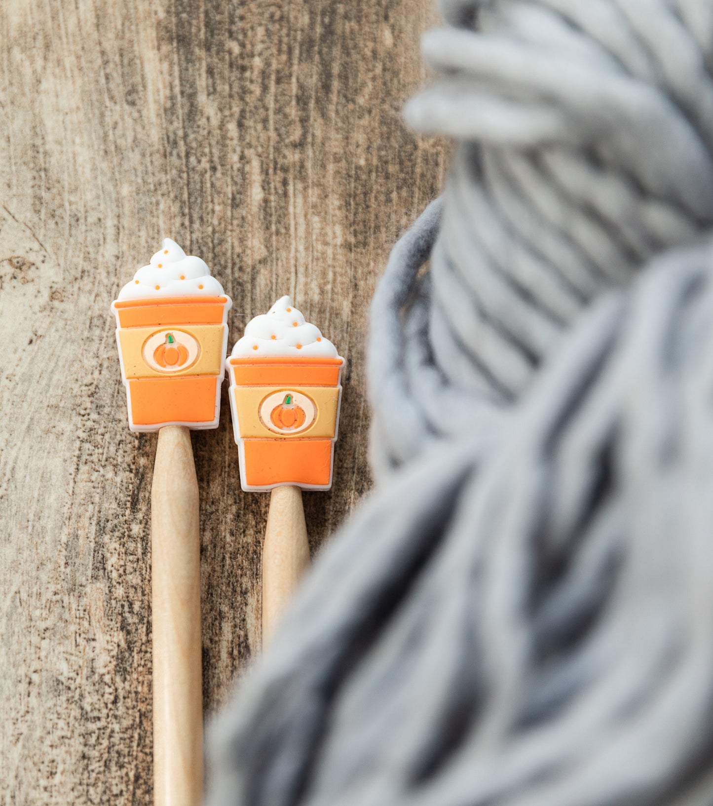Pumpkin latte stitch stoppers | Fall stitch stoppers| Knitting notions pumpkin latte stitch stoppers | Pumpkin spice| Knitting supplies