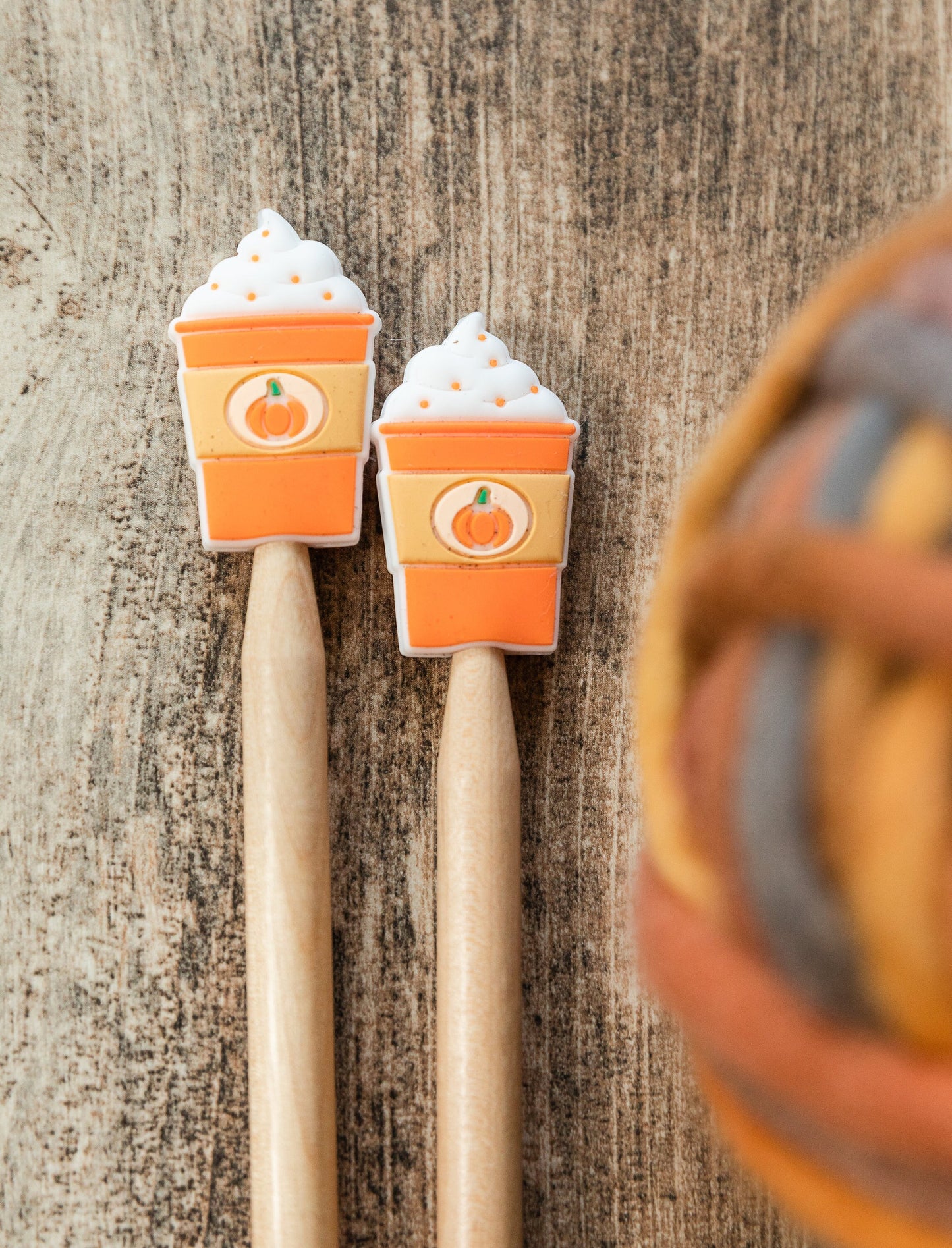 Pumpkin latte stitch stoppers | Fall stitch stoppers| Knitting notions pumpkin latte stitch stoppers | Pumpkin spice| Knitting supplies