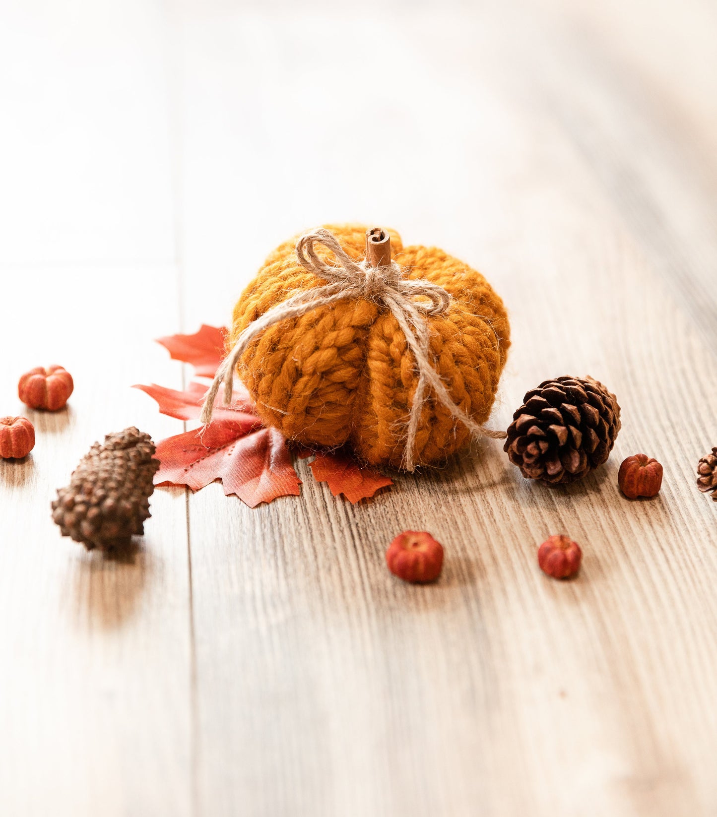 Knit pumpkins | Mini knit pumpkins for fall farmhouse decor