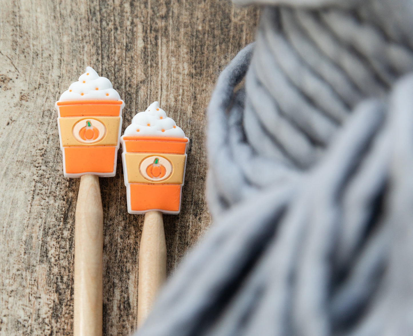 Pumpkin latte stitch stoppers | Fall stitch stoppers| Knitting notions pumpkin latte stitch stoppers | Pumpkin spice| Knitting supplies