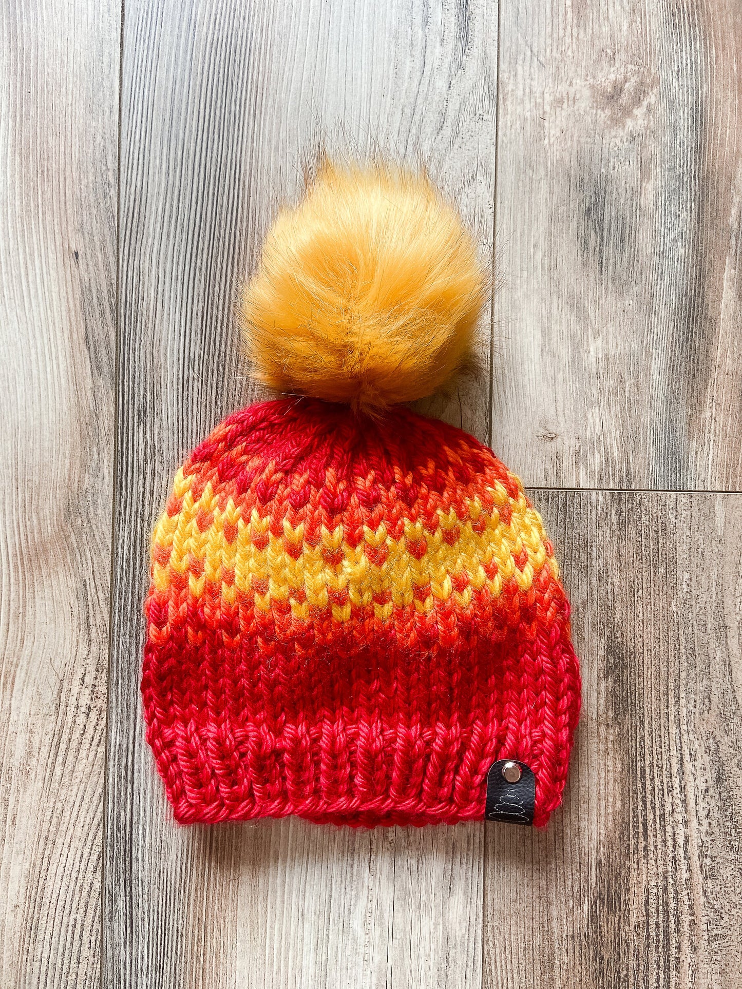 Customizable fiery fair isle knit hat| fair isle hat for women| Men's fair isle hat | Fair isle hat for children