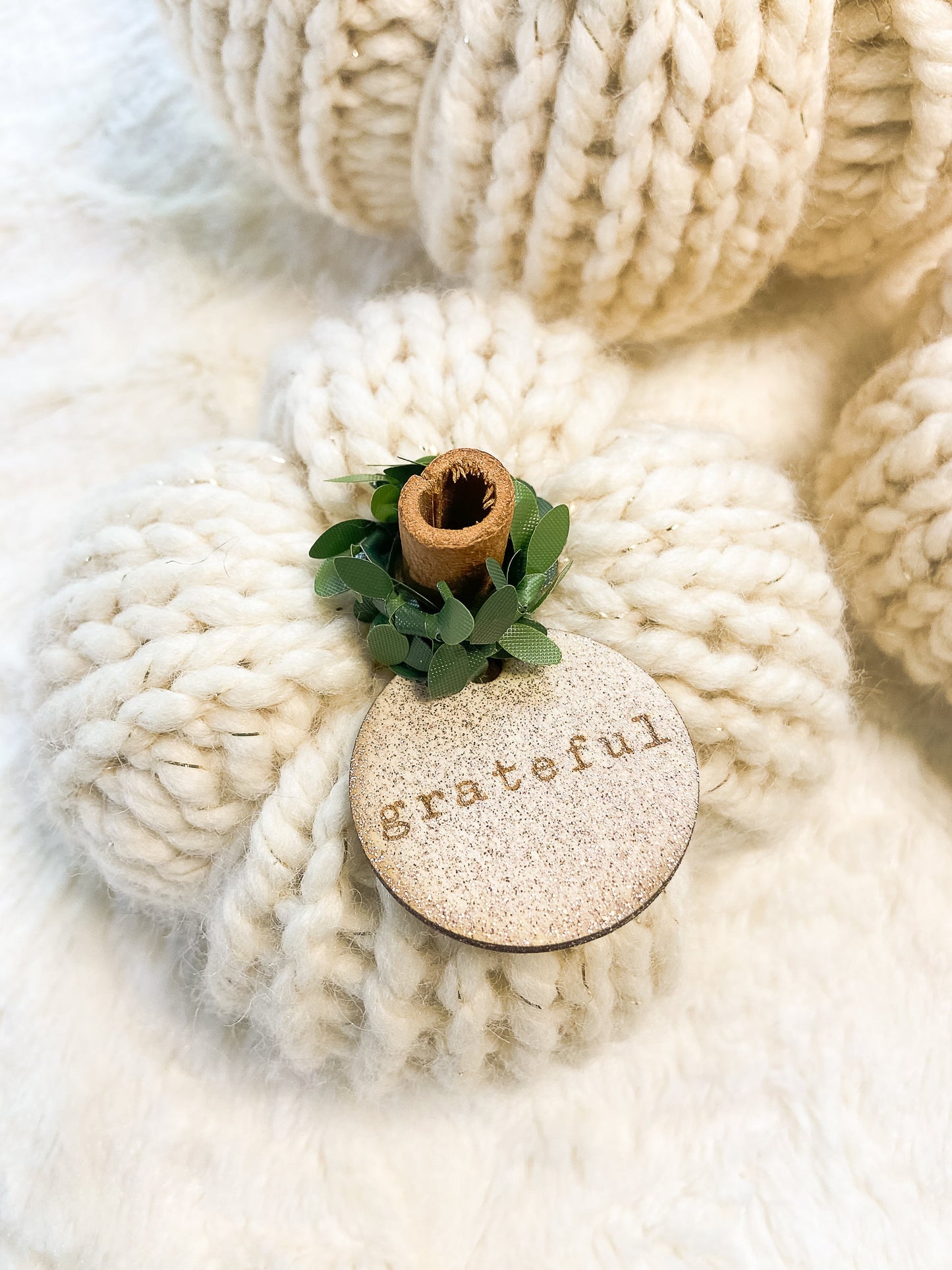 PERSONALIZED ivory & gold pumpkins for fall wedding decor and fall home decor--set of 3