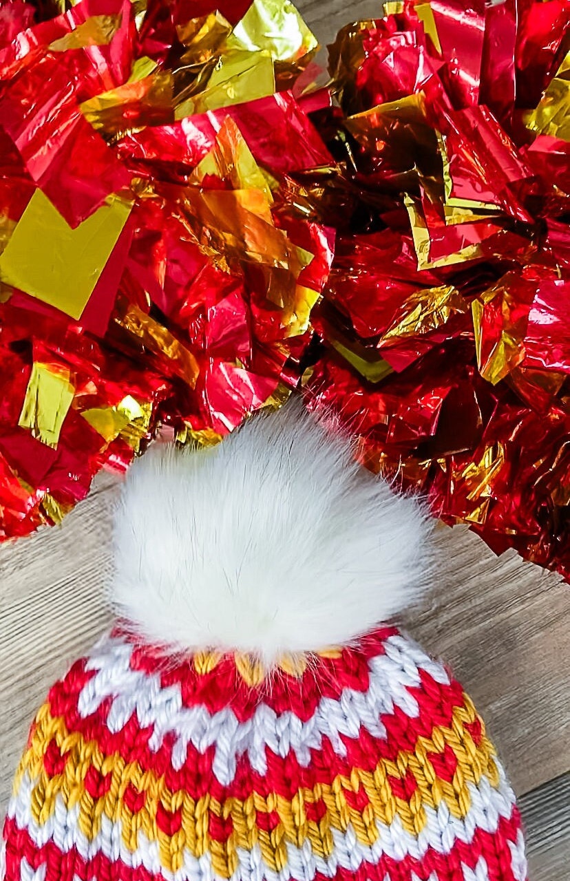 Kansas City Chiefs NFL team colors beanie gift set | Chiefs toddler/baby hat gift set