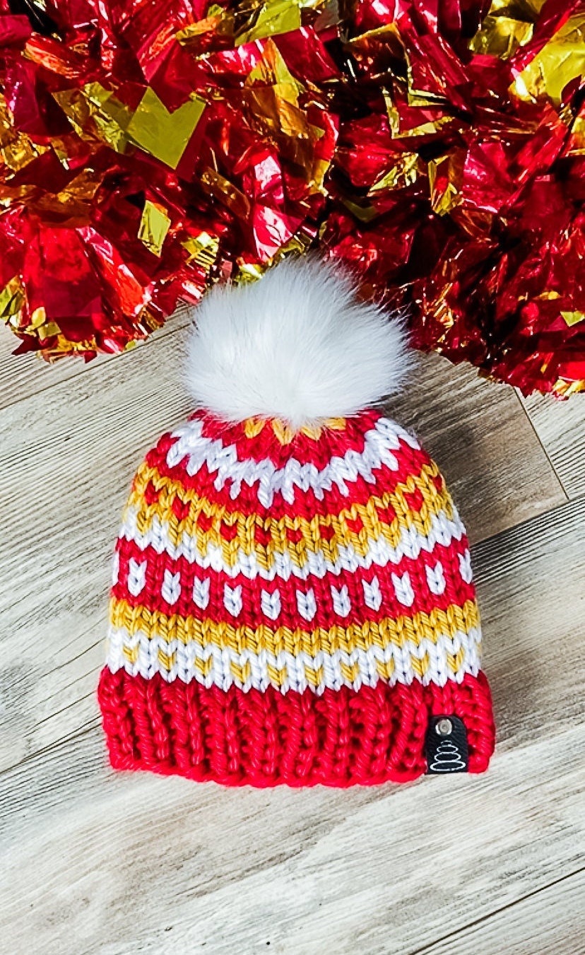 Kansas City Chiefs NFL team colors beanie