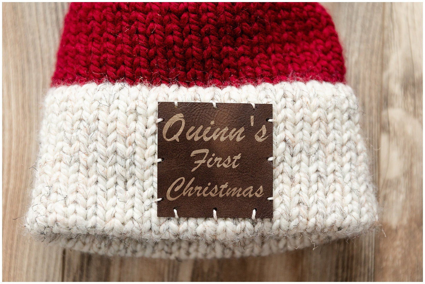 Personalized Baby Santa Hat with Removable Faux Fur Pom-Pom - Perfect for Baby's First Christmas| Baby's first Christmas hat | Baby name hat