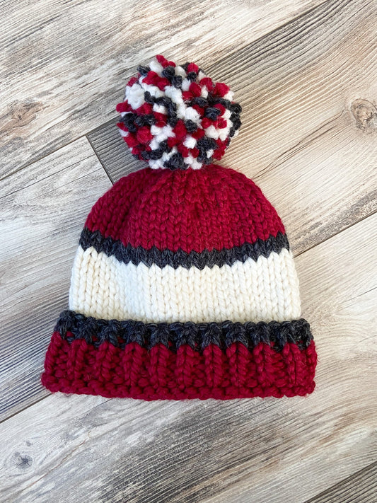 IU cream and crimson colors college beanie-Ready to ship! | Indiana University hat