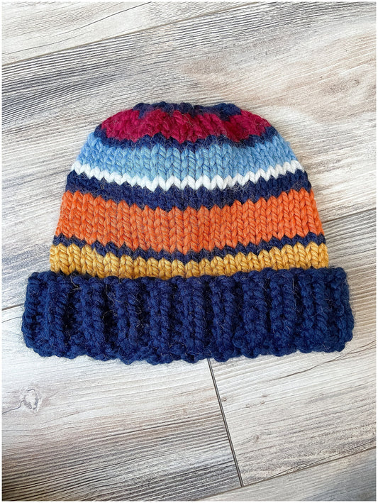 Multicolored striped hat- vintage GAP inspired striped hat, full of fun and colors