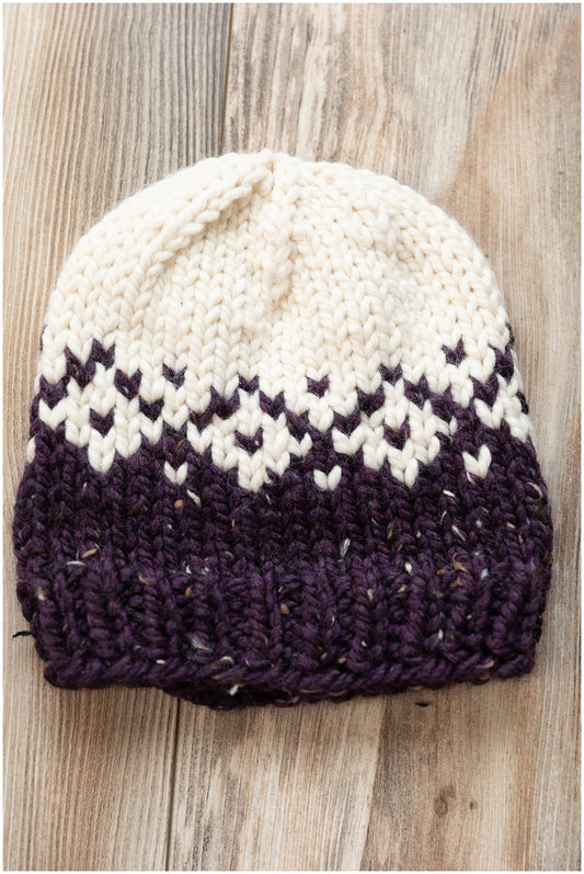 Fair isle ski hat made in diamond fair isle pattern