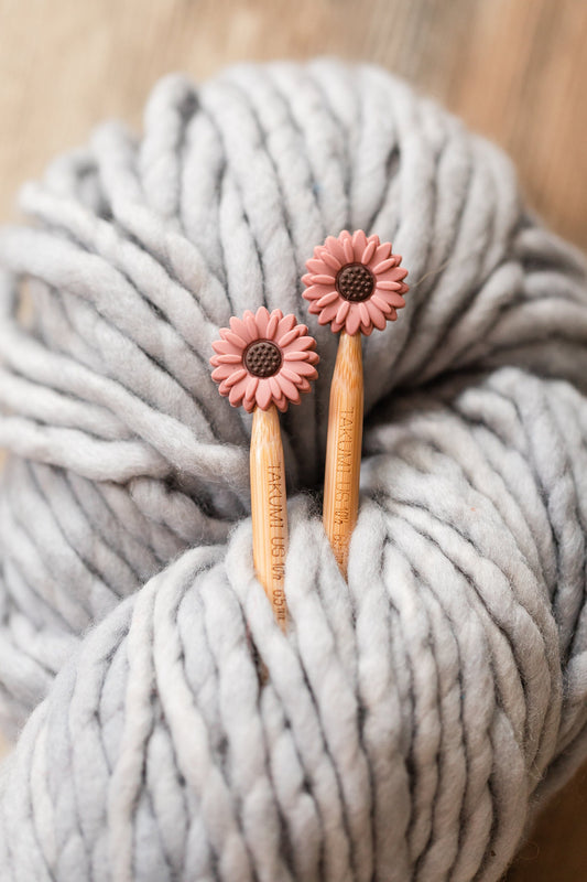 Sunflower stitch stoppers | Knitting notions daisy./sunflower stitch stoppers