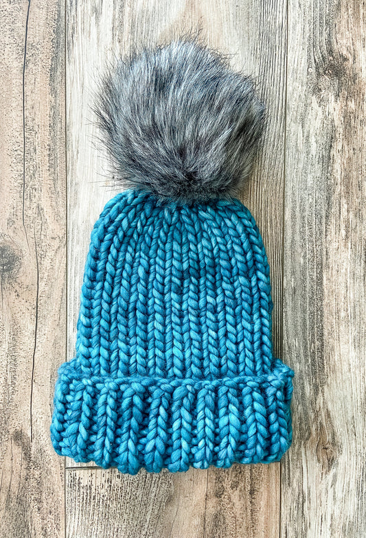 Merino Wool knit hat | Roll-up brim Luxury Beanie  made of 100% merino  wool hand-dyed yarn