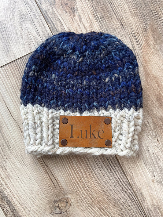 Personalized knit baby hat | knitted wool baby hat |custom hand knit baby beanie